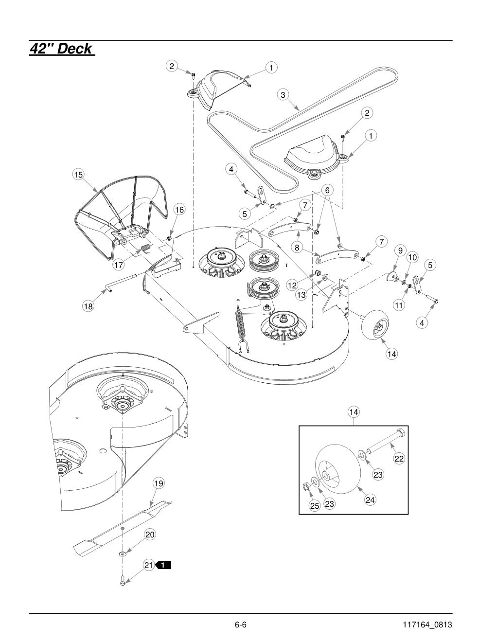 Hustler® Raptor Parts Manual - 931741 - 42" Deck diagram