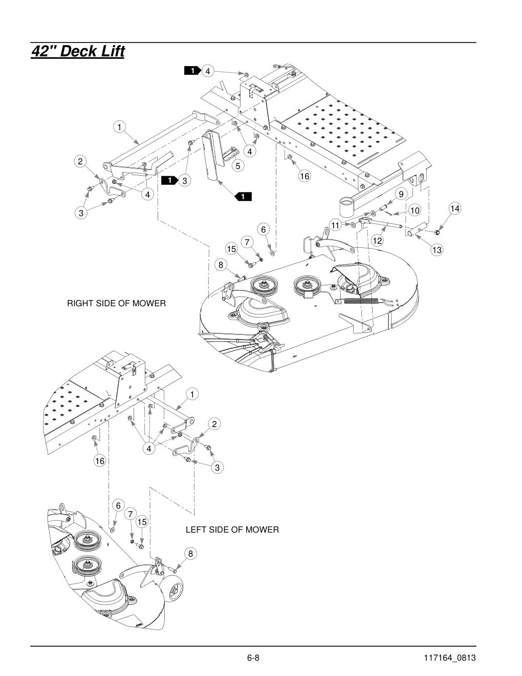 Hustler® Raptor Parts Manual - 931741 - 42" Deck Lift diagram