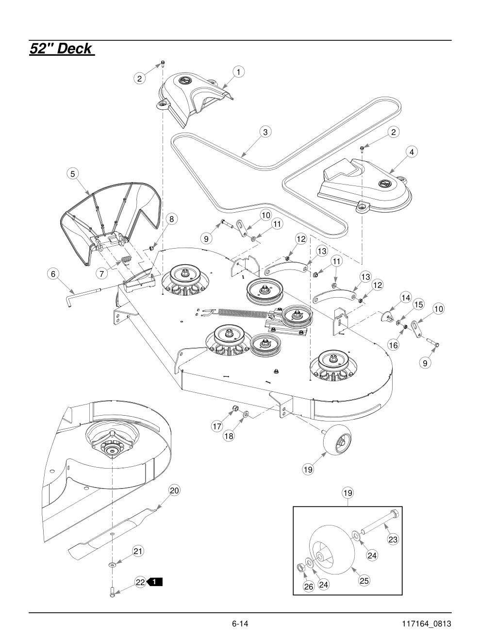 Hustler® Raptor Parts Manual - 931741 - 52" Deck diagram