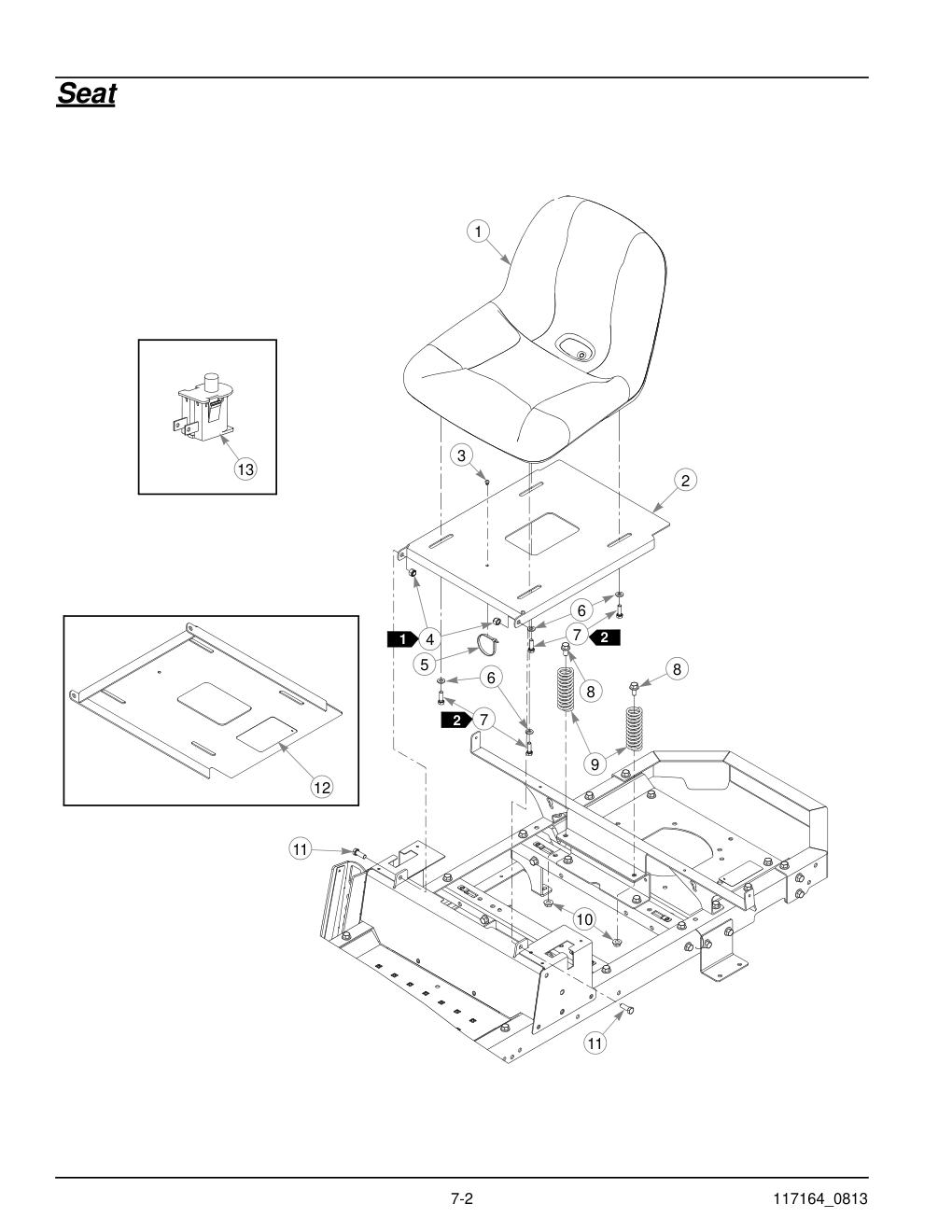Hustler® Raptor Parts Manual - 931741 - Seat diagram
