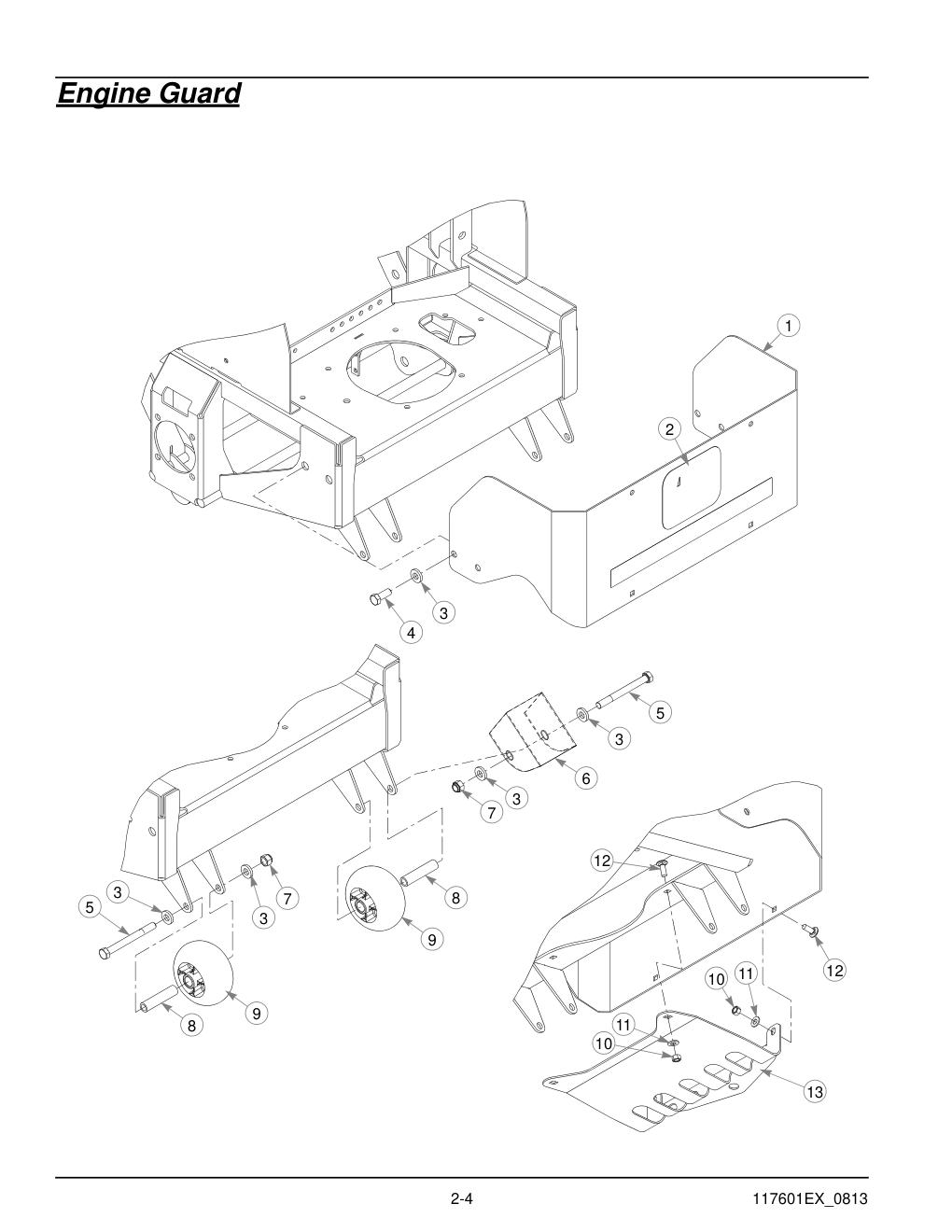 Hustler® X-ONE i Parts Manual - 931949EX - Engine Guard diagram