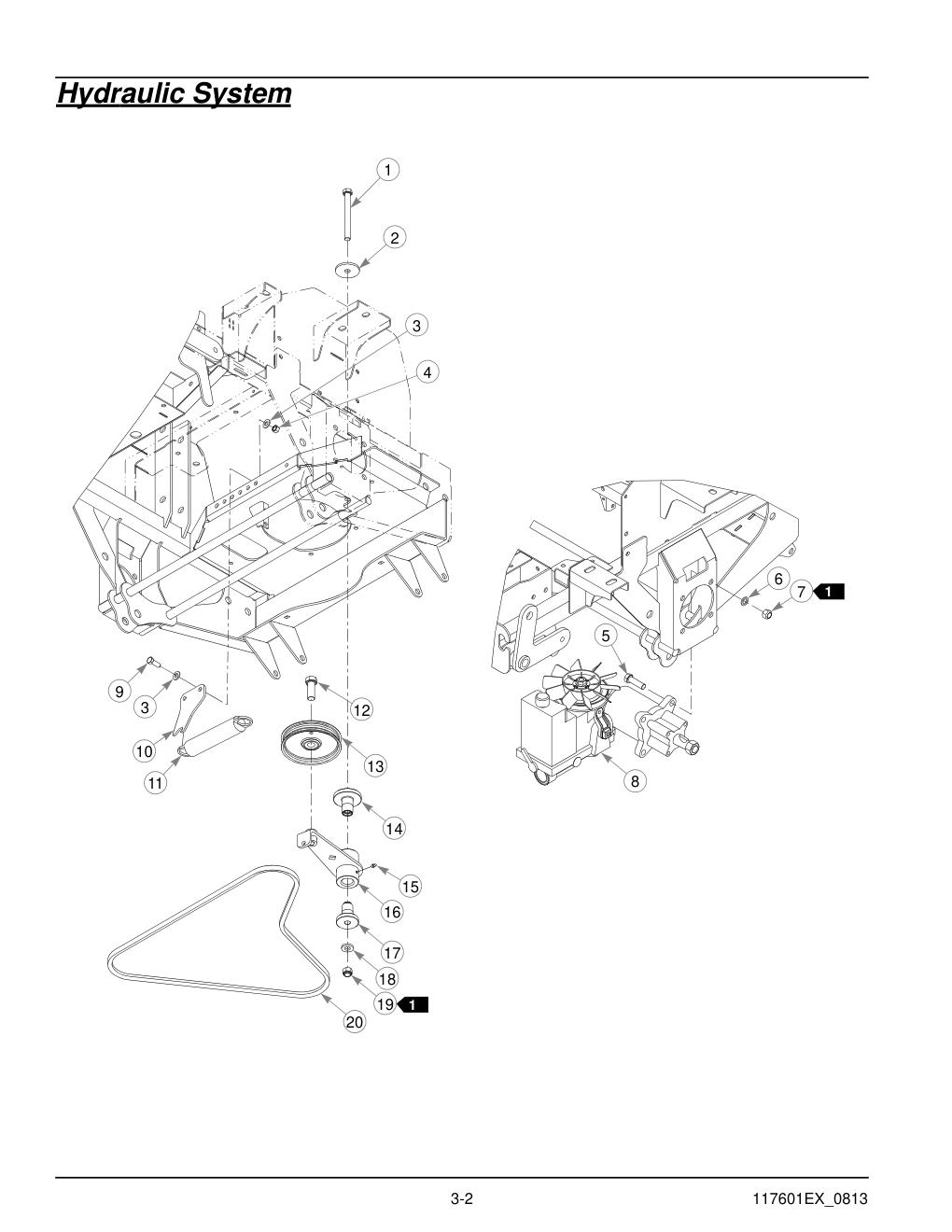 Hustler® X-ONE i Parts Manual - 931949EX - Hydraulic System diagram