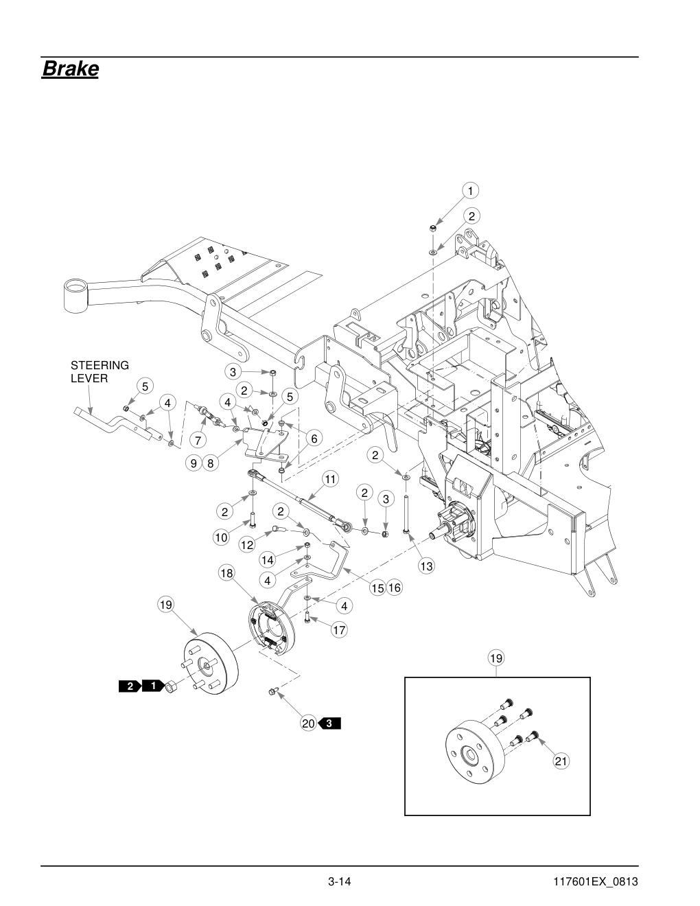 Hustler® X-ONE i Parts Manual - 931949EX - Brake diagram