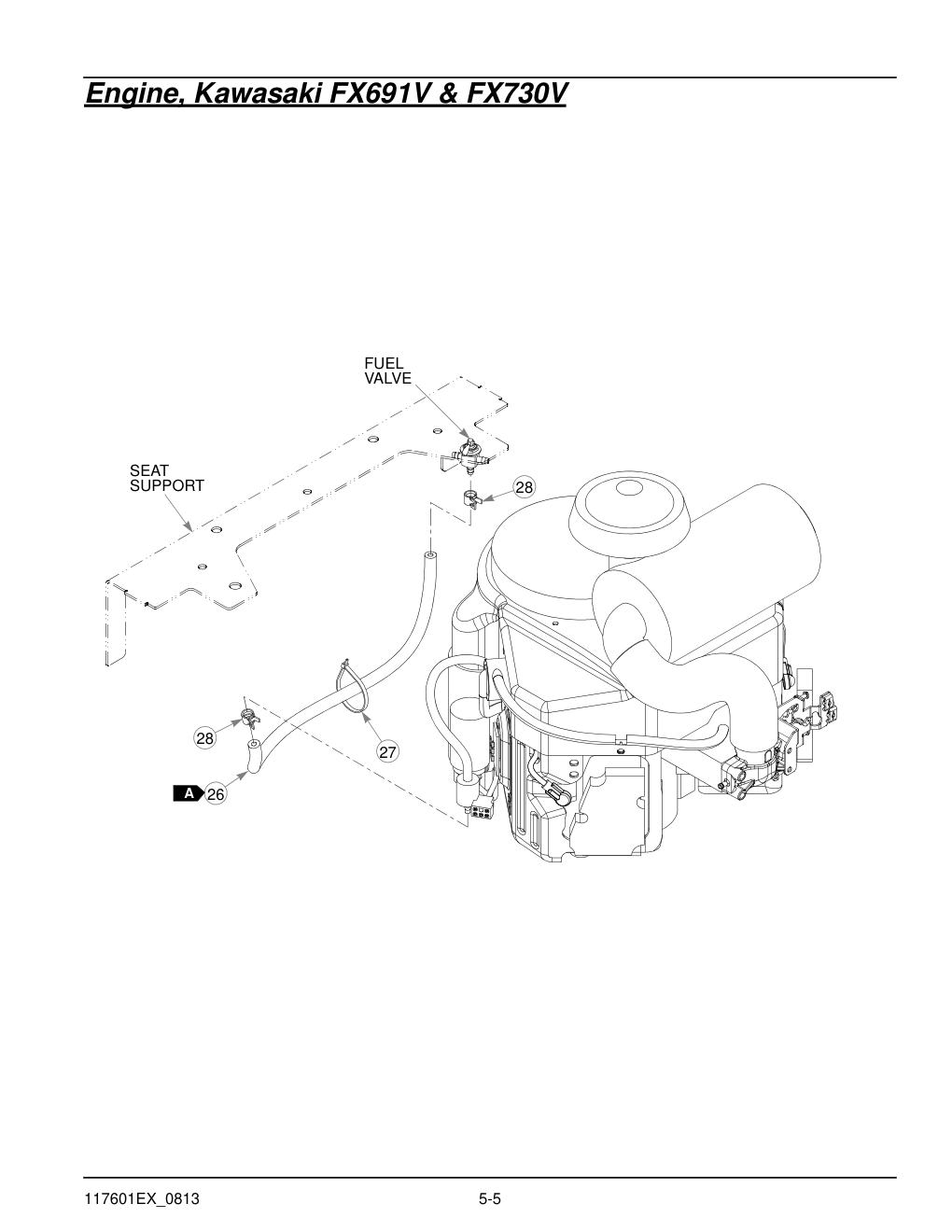 Hustler® X-ONE i Parts Manual - 931949EX - Engine, Kawasaki FX691V & FX730V diagram
