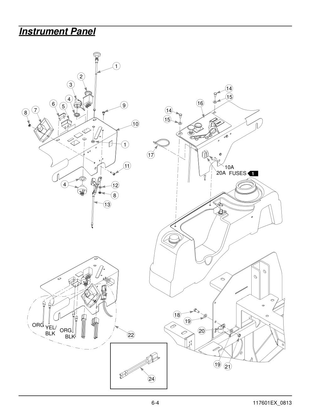 Hustler® X-ONE i Parts Manual - 931949EX - Instrument Panel diagram