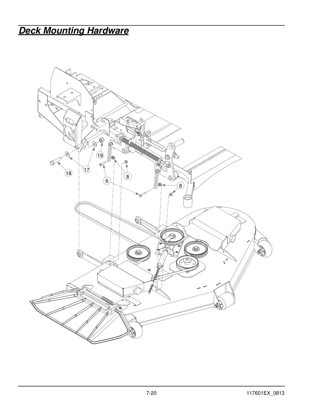 Hustler® X-ONE i Parts Manual - 931949EX - Deck Mounting Hardware diagram