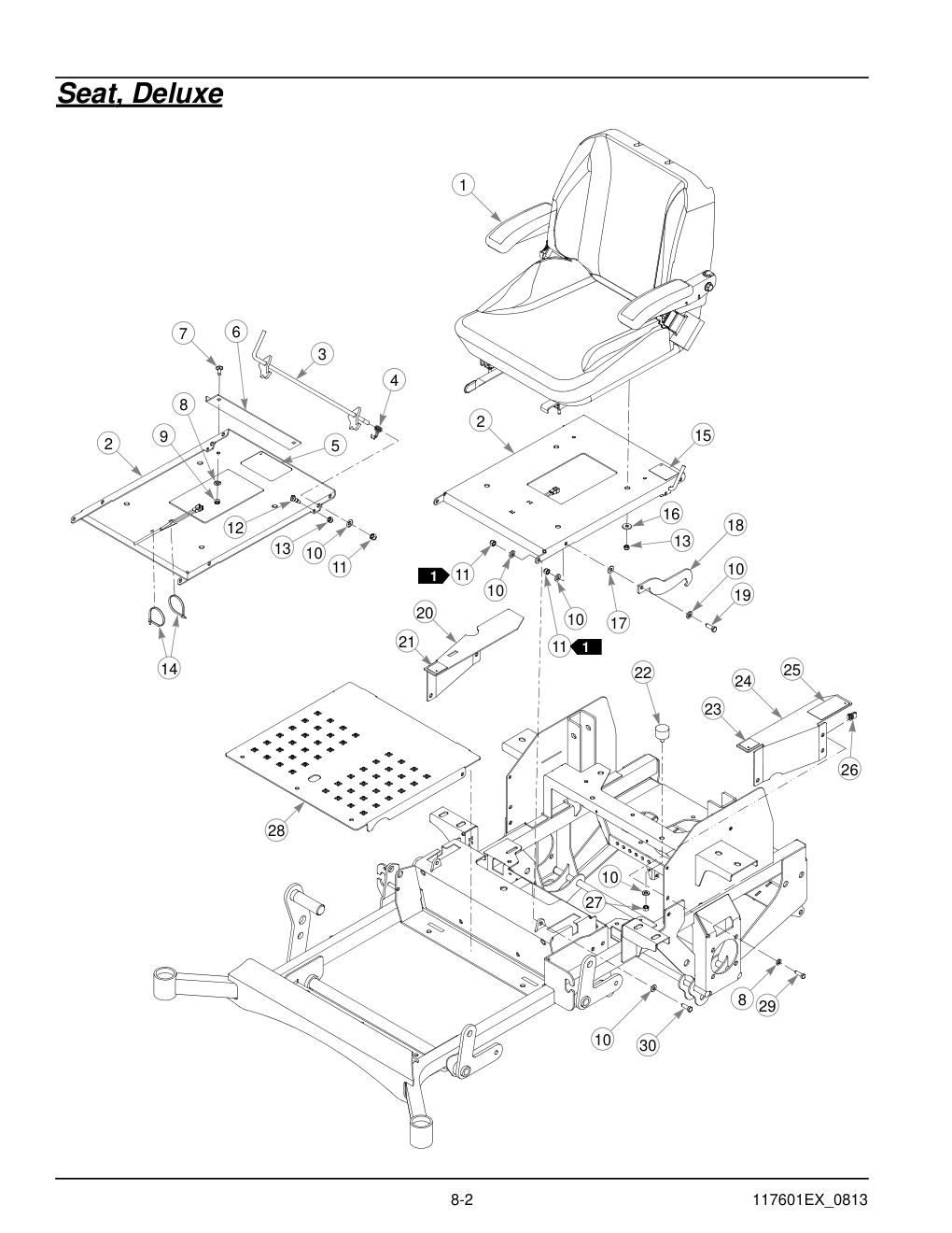 Hustler® X-ONE i Parts Manual - 931949EX - Seat, Deluxe diagram