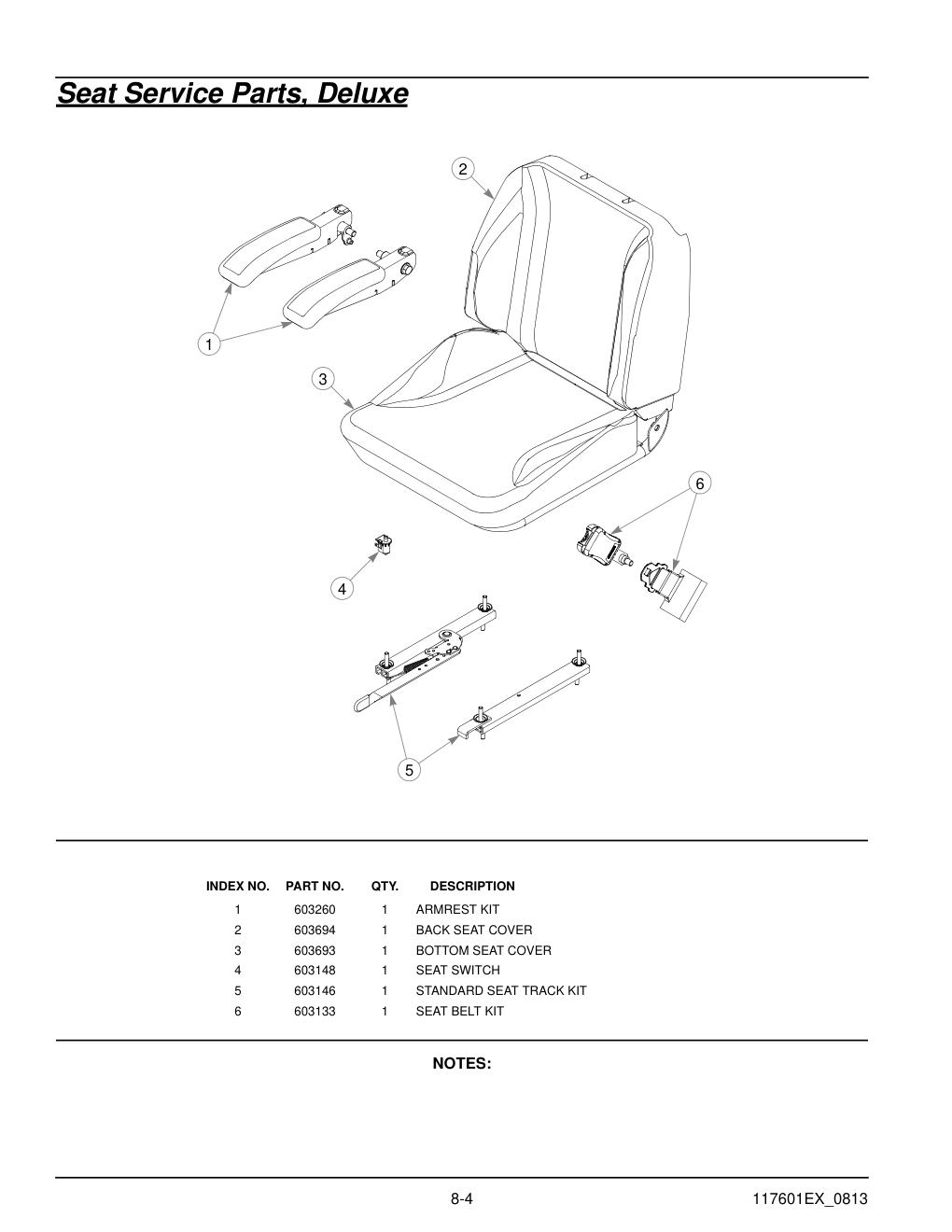 Hustler® X-ONE i Parts Manual - 931949EX - Seat Service Parts, Deluxe diagram