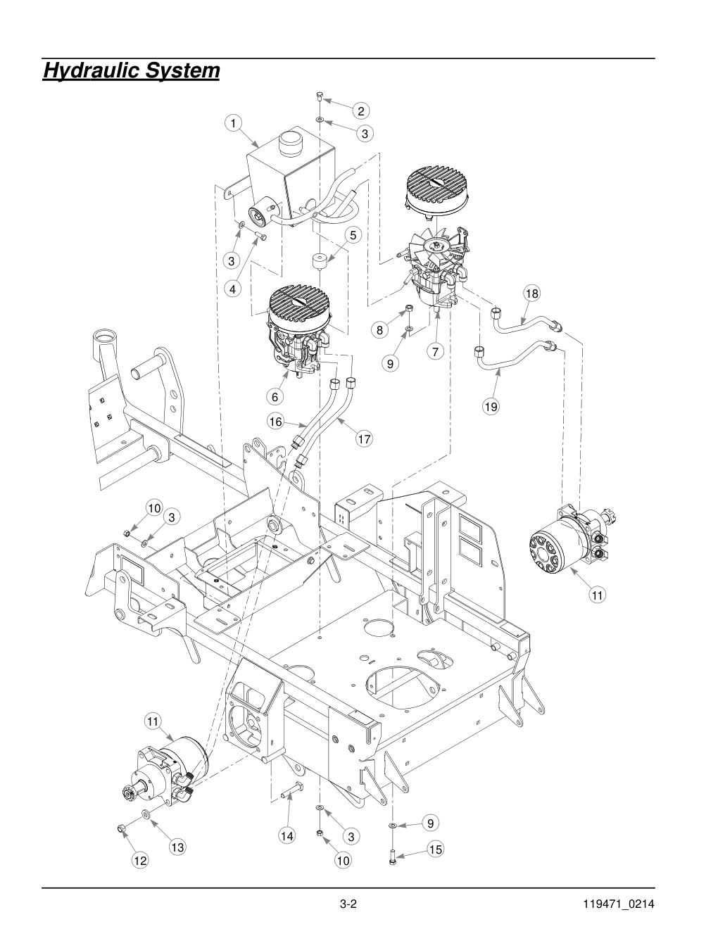 Hustler® X-One Parts Manual - 932715 - Hydraulic System diagram