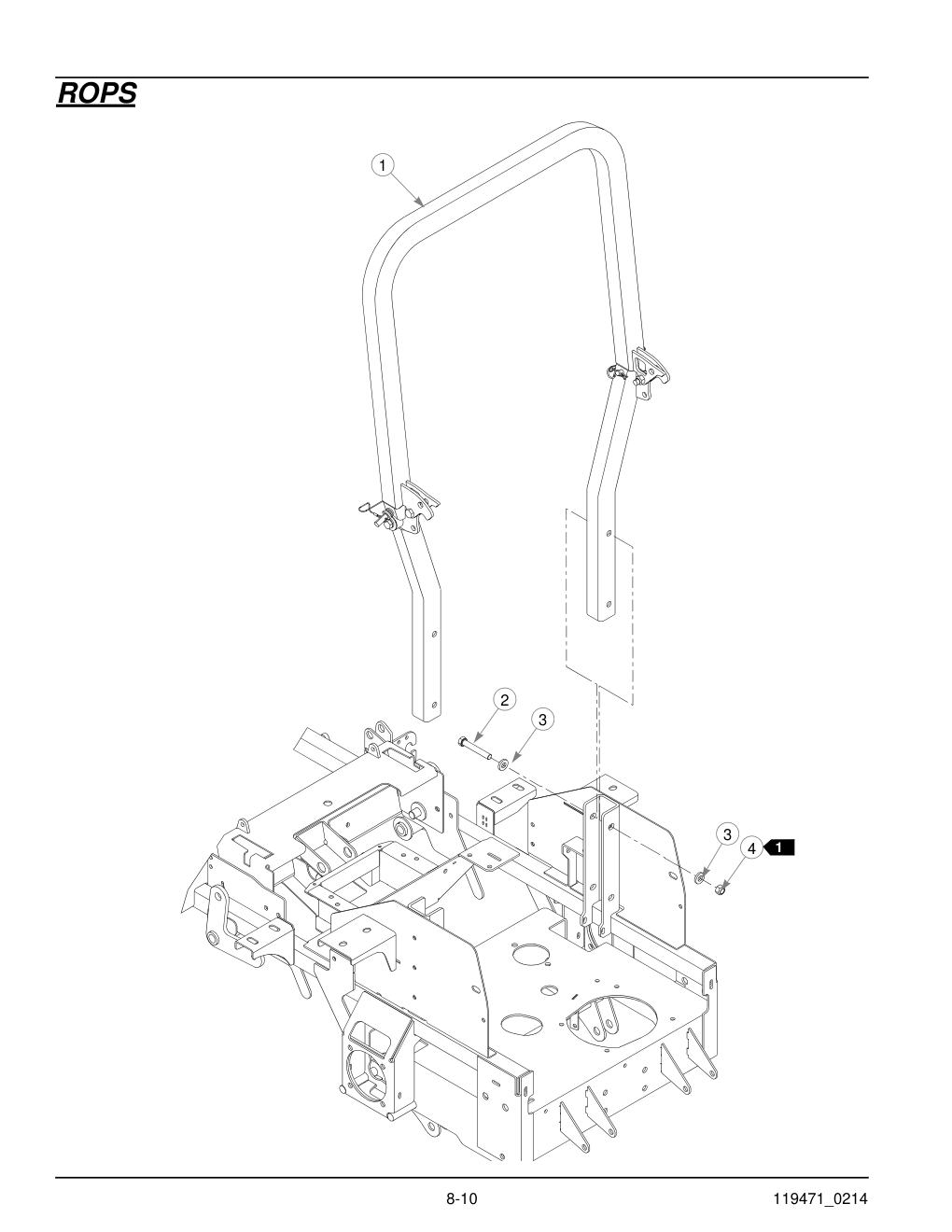 Hustler® X-One Parts Manual - 932715 - ROPS diagram