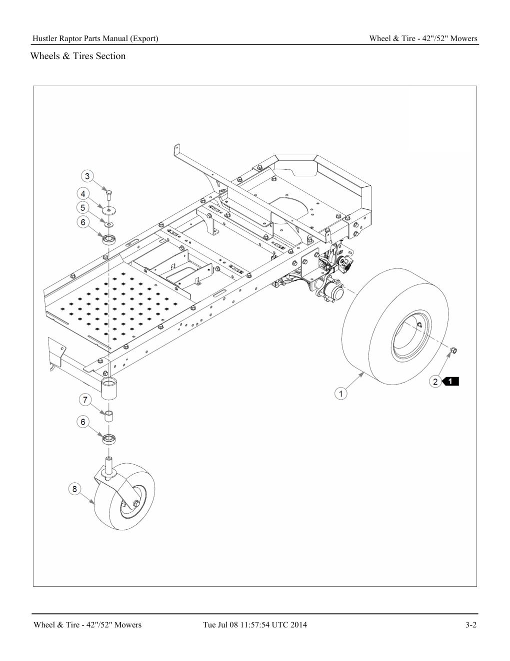 Hustler Raptor Parts Manual - 604127 - Wheel & Tire - 42"/52" Mowers diagram