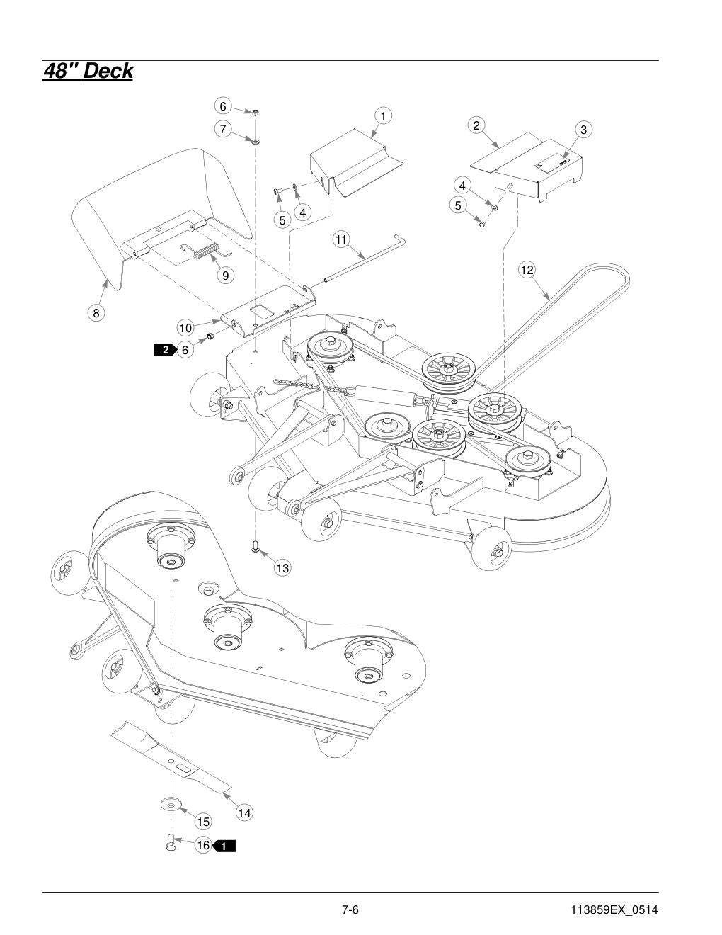 48"-60" Parts Manual - 930107EX - 48" Deck diagram