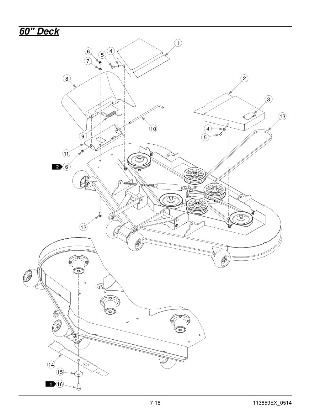 48"-60" Parts Manual - 930107EX - 60" Deck diagram