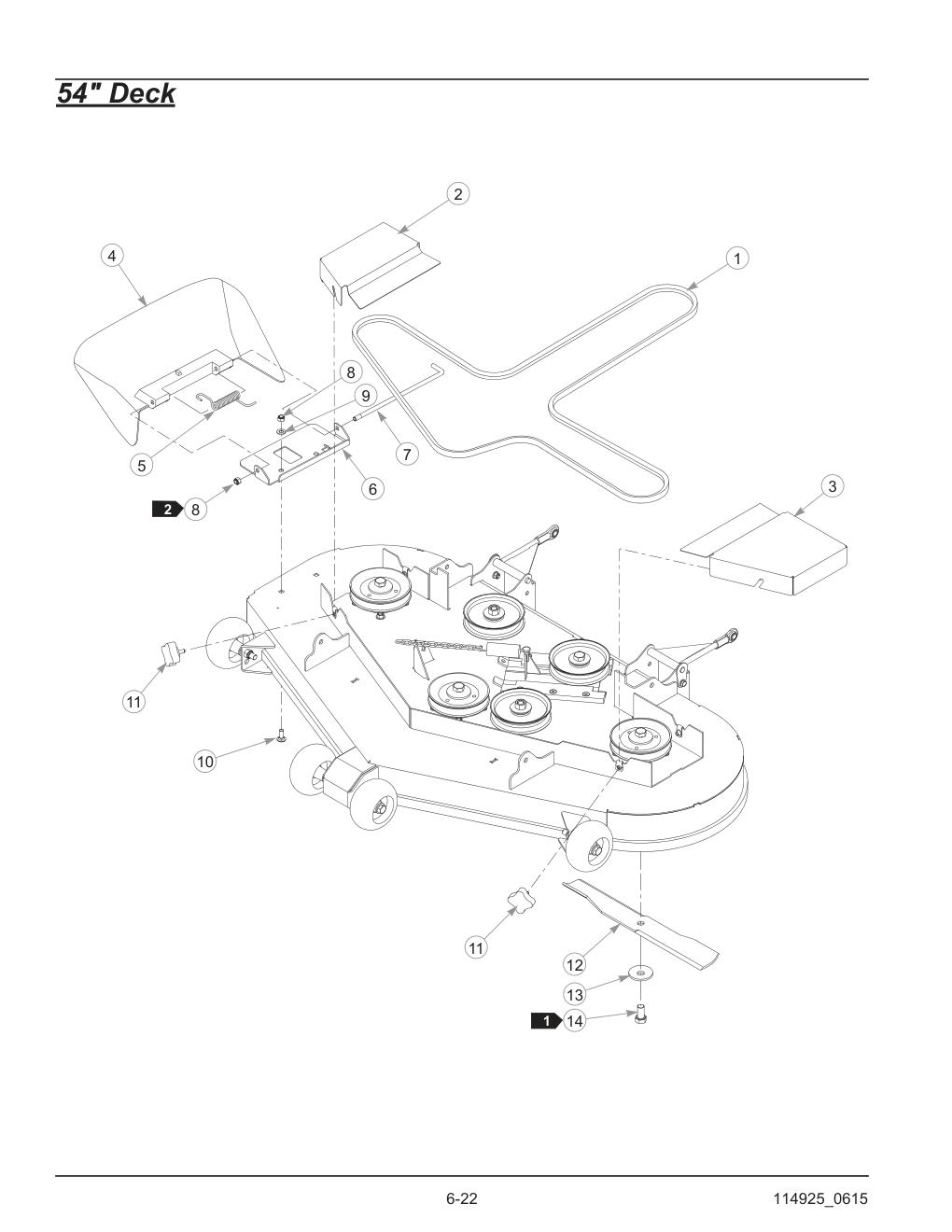 Hustler® TrimStar Parts Manual - 930388 - 54" Deck diagram