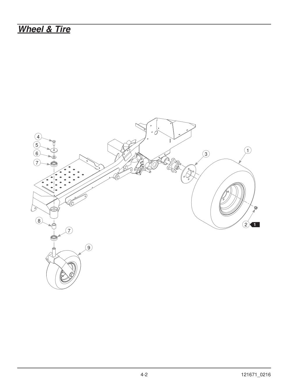 Hustler® FasTrak® SDX Parts Manual - 933945 - Wheel & Tire diagram