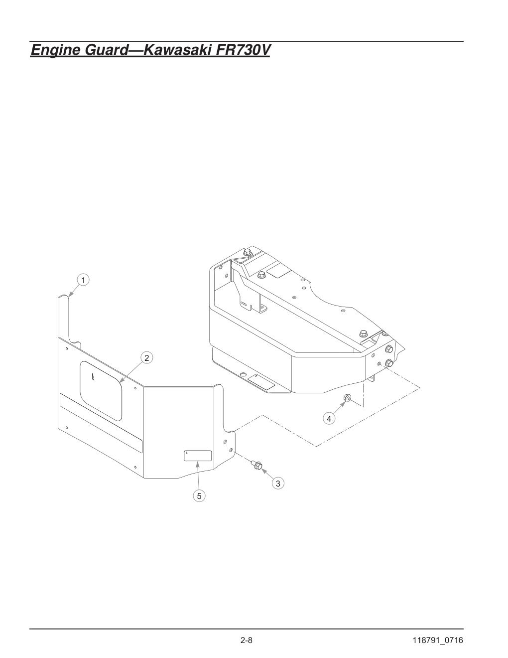 Hustler® Raptor® SD Parts Manual - 932541 - Engine Guard-Kawasaki FR730V diagram