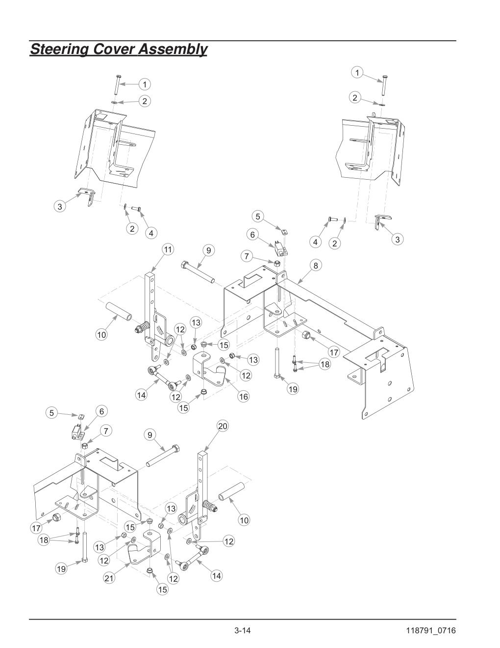 Hustler® Raptor® SD Parts Manual - 932541 - Steering Cover Assembly diagram