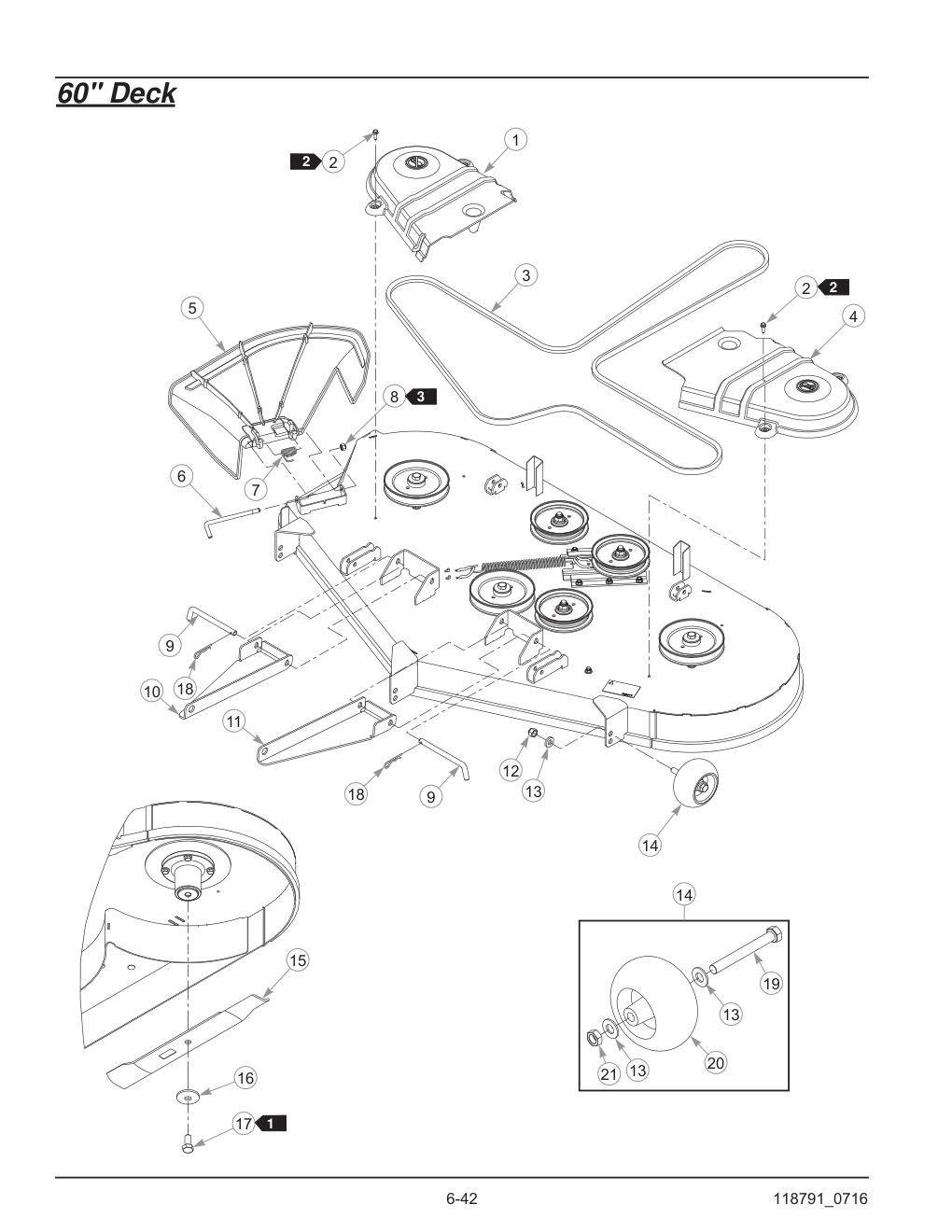 Hustler® Raptor® SD Parts Manual - 932541 - 60" Deck diagram