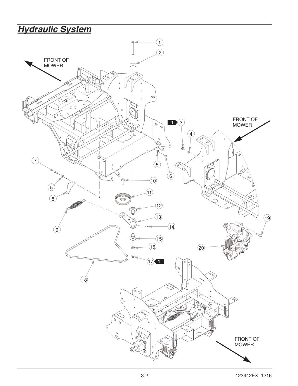 Hustler® X-One® Parts Manual - 936237EX - Hydraulic System diagram