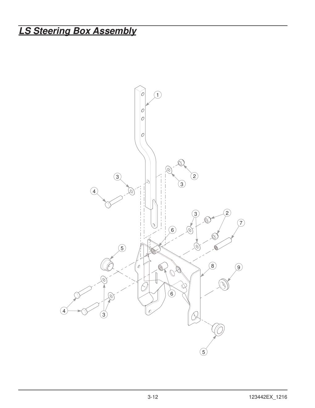 Hustler® X-One® Parts Manual - 936237EX - LS Steering Box Assembly diagram