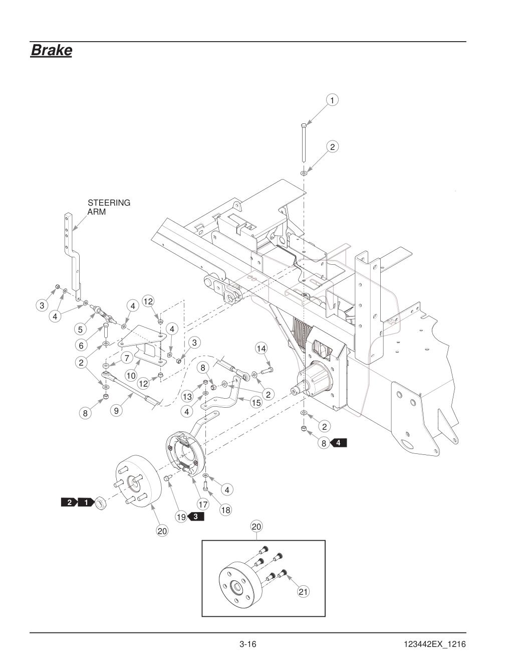 Hustler® X-One® Parts Manual - 936237EX - Brake diagram