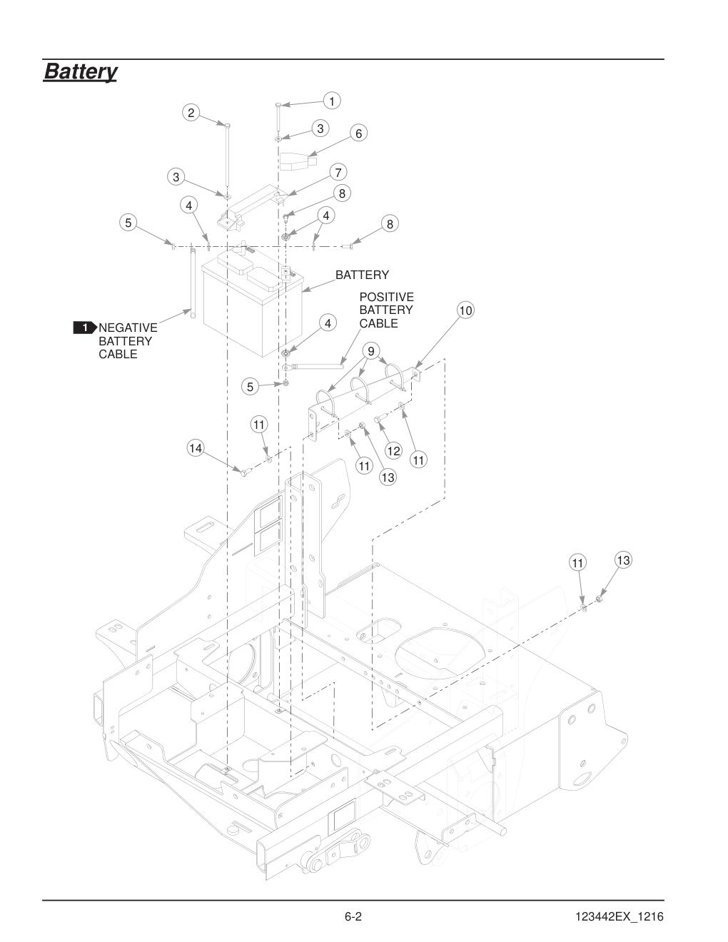 Hustler® X-One® Parts Manual - 936237EX - Battery diagram
