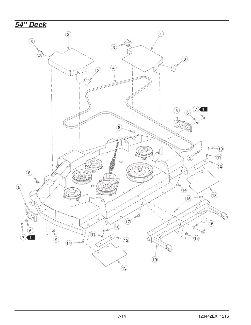 Hustler® X-One® Parts Manual - 936237EX - 54" Deck diagram