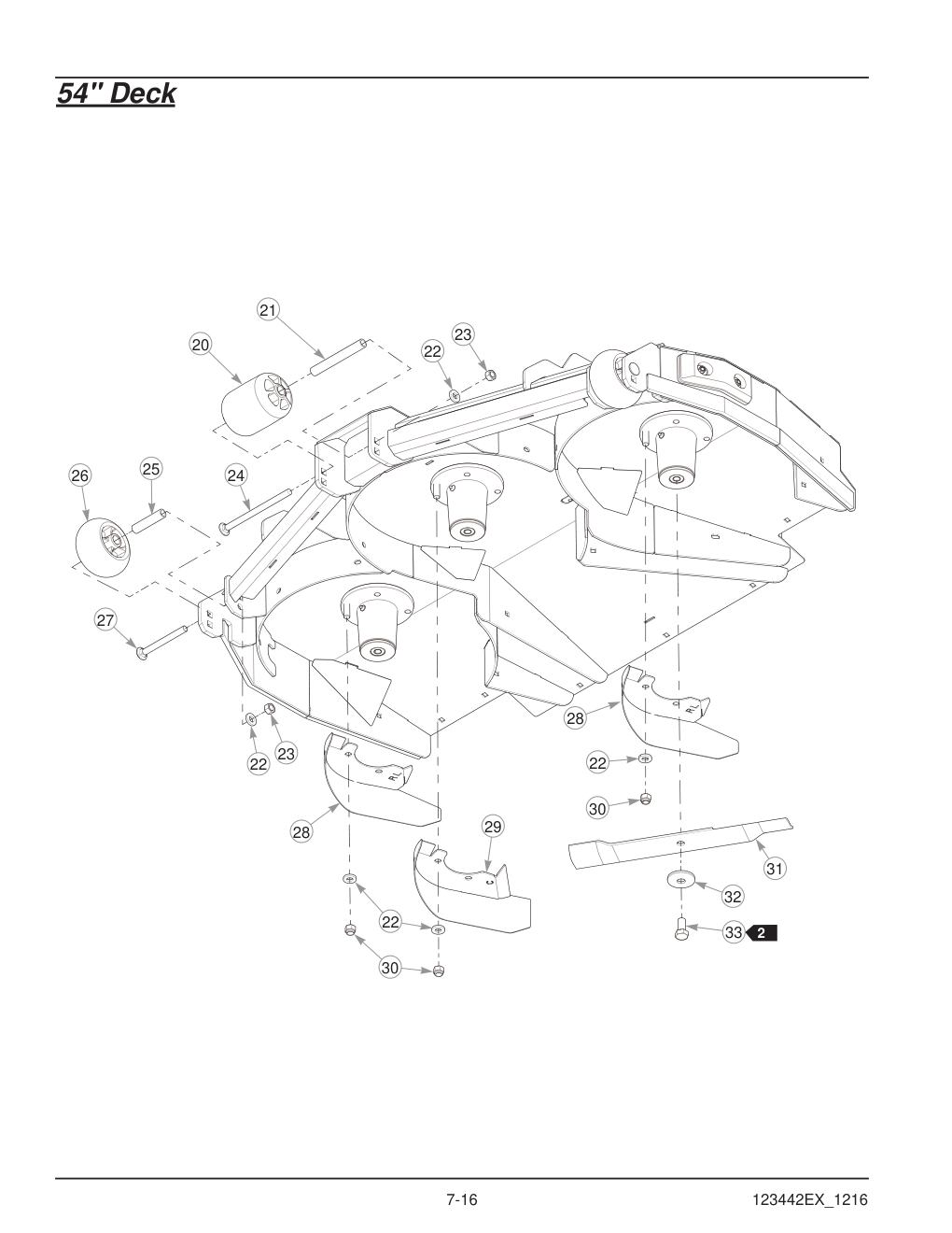 Hustler® X-One® Parts Manual - 936237EX - 54" Deck diagram