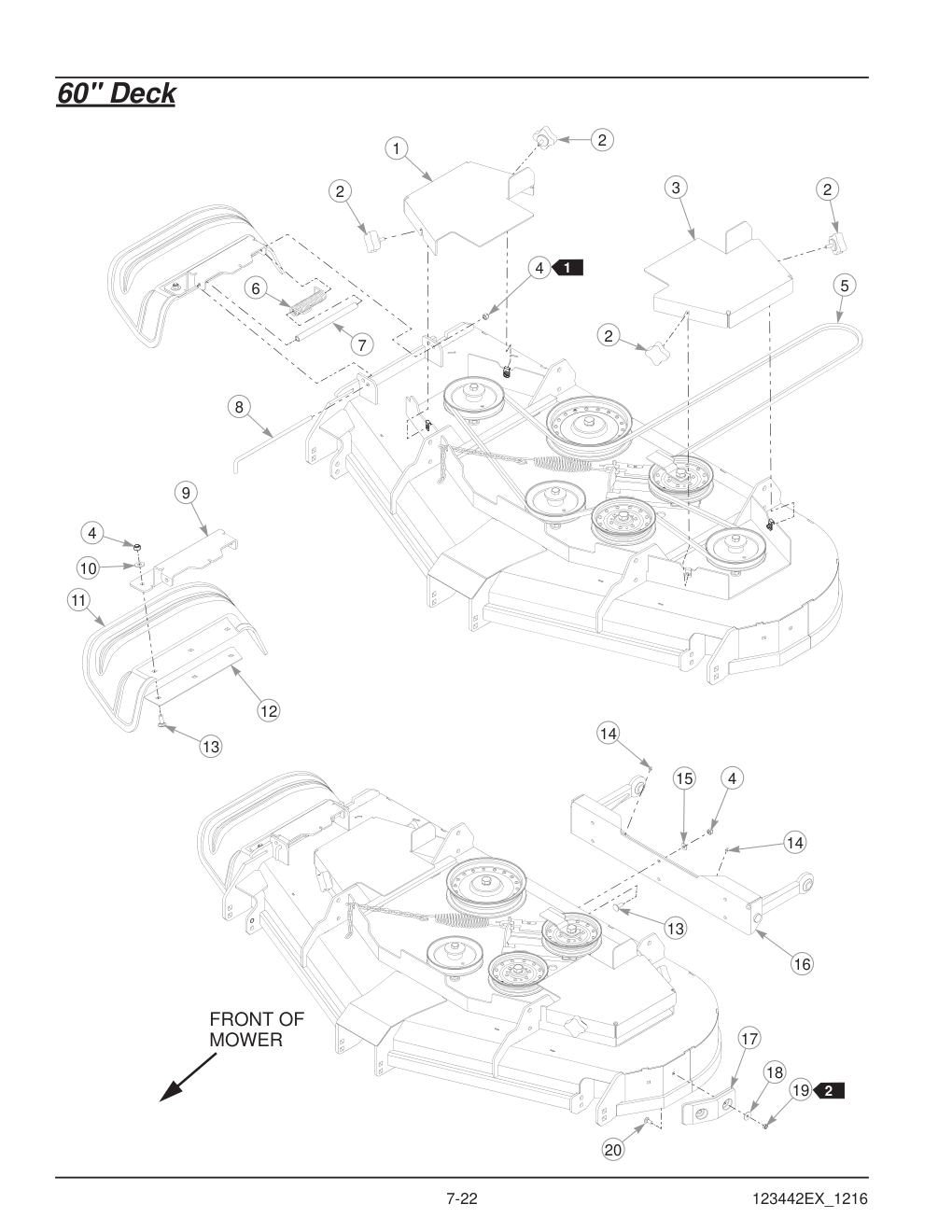 Hustler® X-One® Parts Manual - 936237EX - 60" Deck diagram