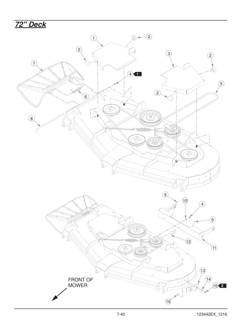 Hustler® X-One® Parts Manual - 936237EX - 72" Deck diagram