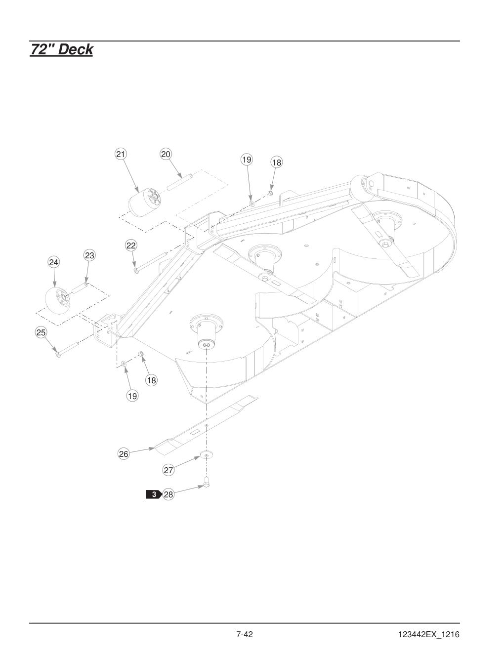 Hustler® X-One® Parts Manual - 936237EX - 72" Deck diagram