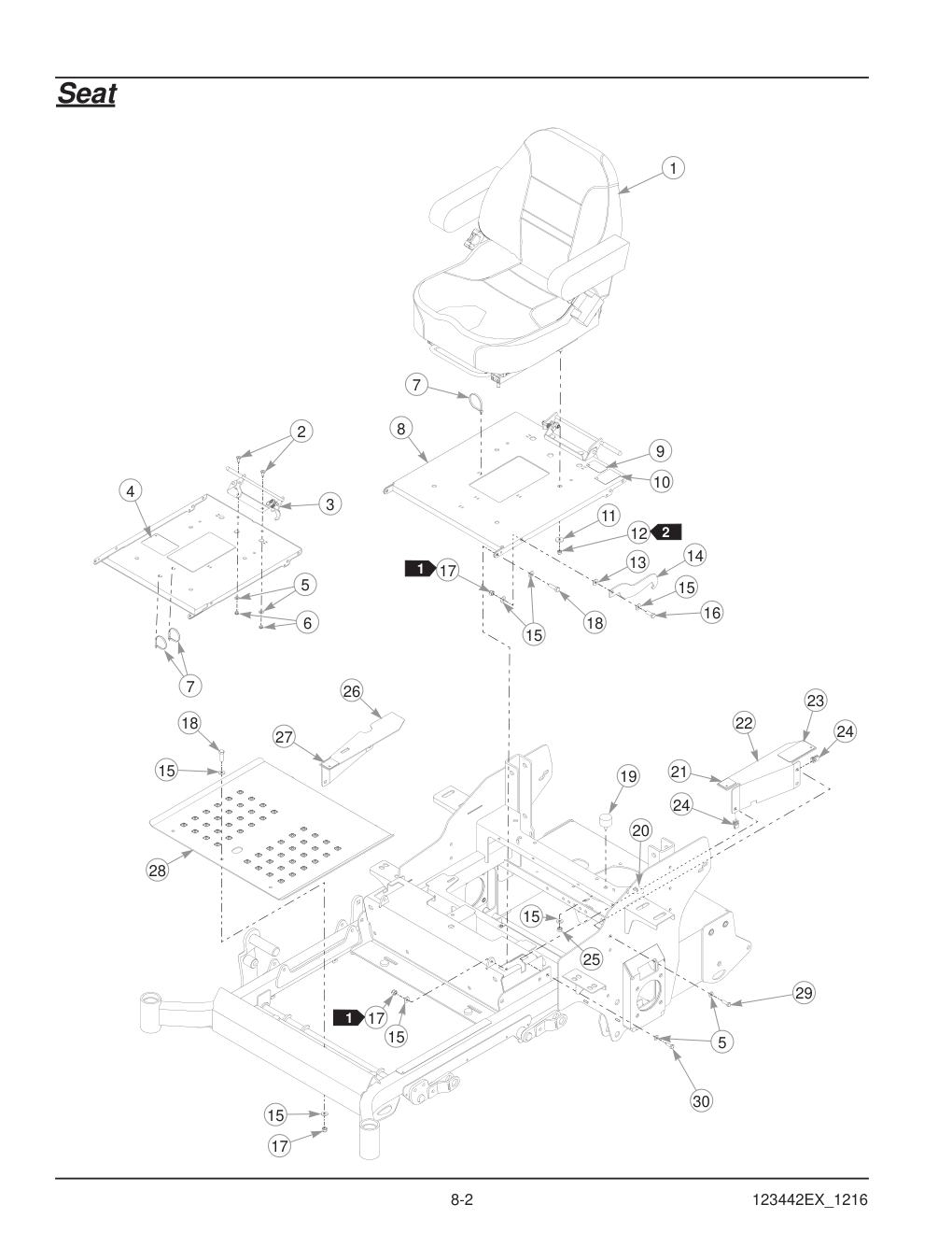 Hustler® X-One® Parts Manual - 936237EX - Seat diagram