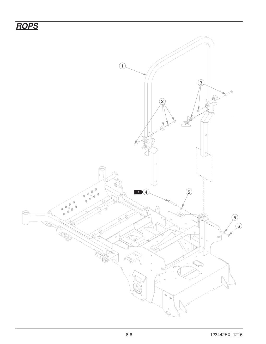 Hustler® X-One® Parts Manual - 936237EX - ROPS diagram