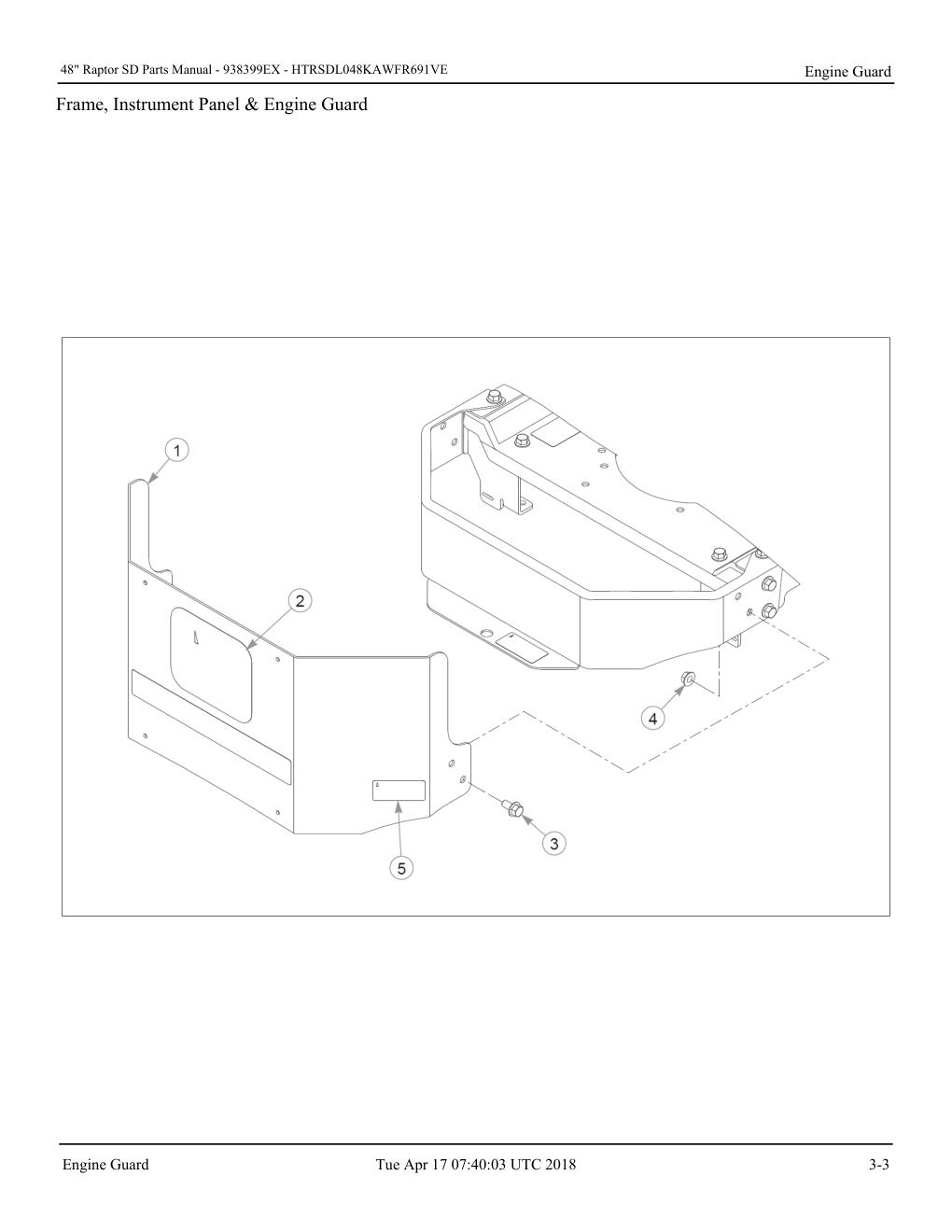 48" Raptor SD Parts Manual - - 938399EX - Engine Guard diagram