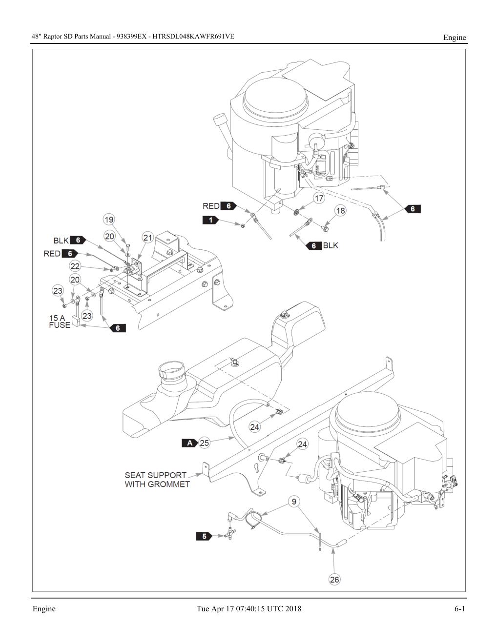 48" Raptor SD Parts Manual - - 938399EX - Engine diagram