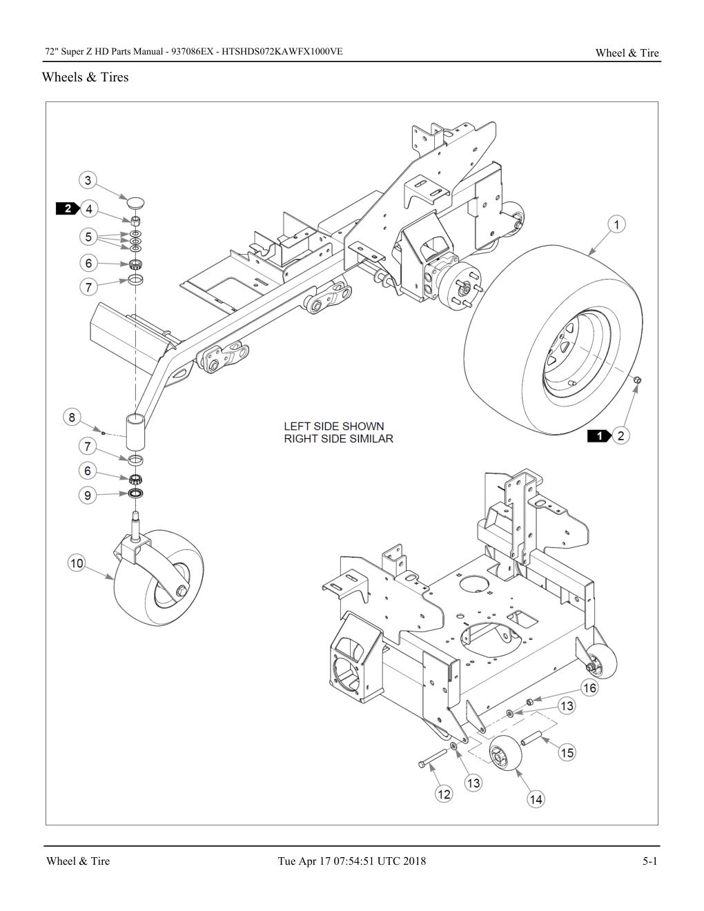 72" Super Z HD Parts Manual - - 937086EX - Wheel & Tire diagram