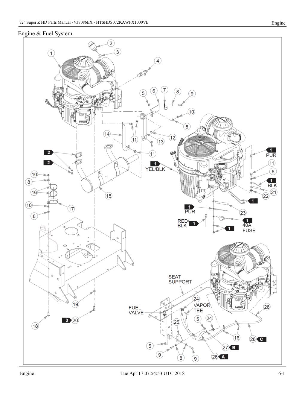 72" Super Z HD Parts Manual - - 937086EX - Engine diagram