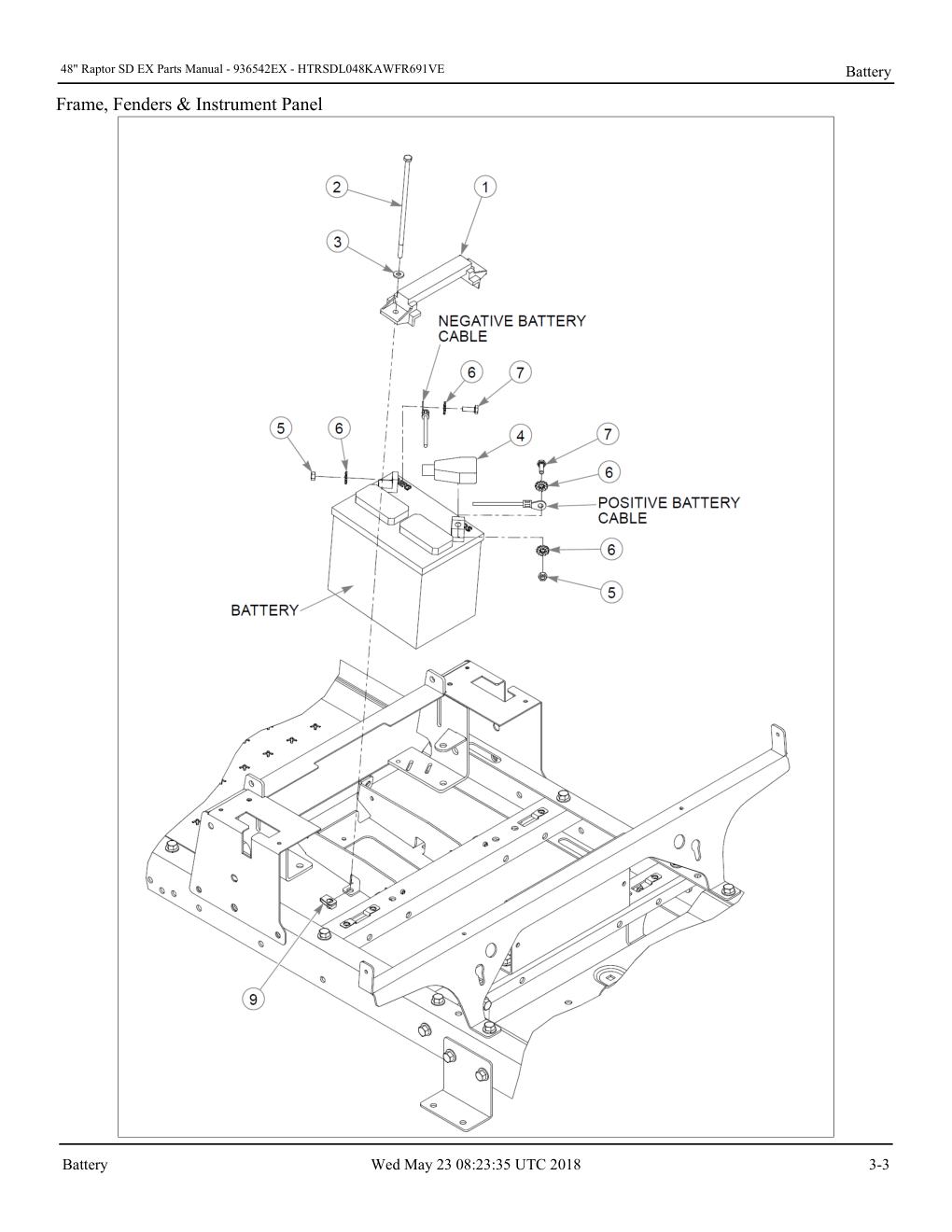 48" Raptor SD EX Parts Manual - - 936542EX - Battery diagram
