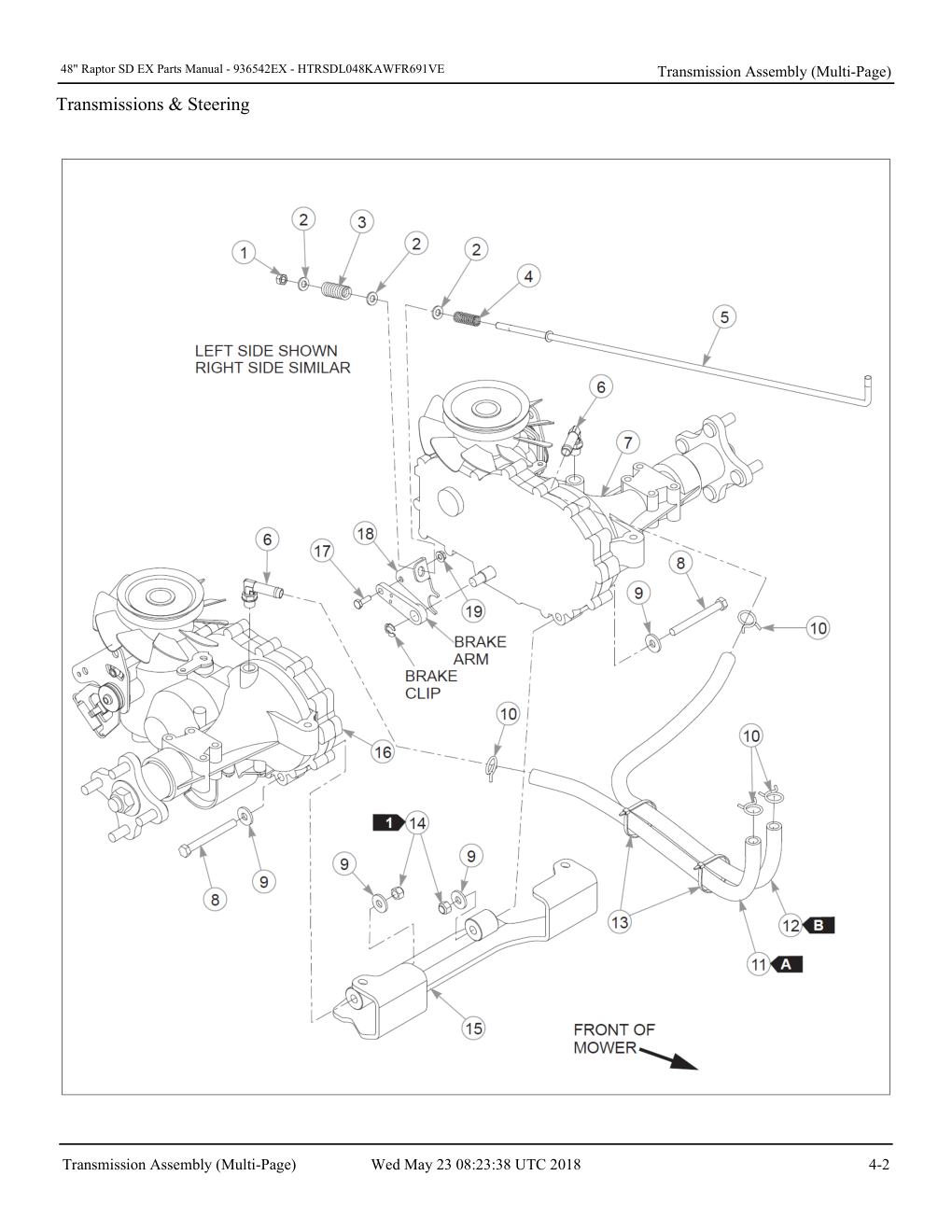 48" Raptor SD EX Parts Manual - - 936542EX - Transmission Assembly (Multi-Page) diagram