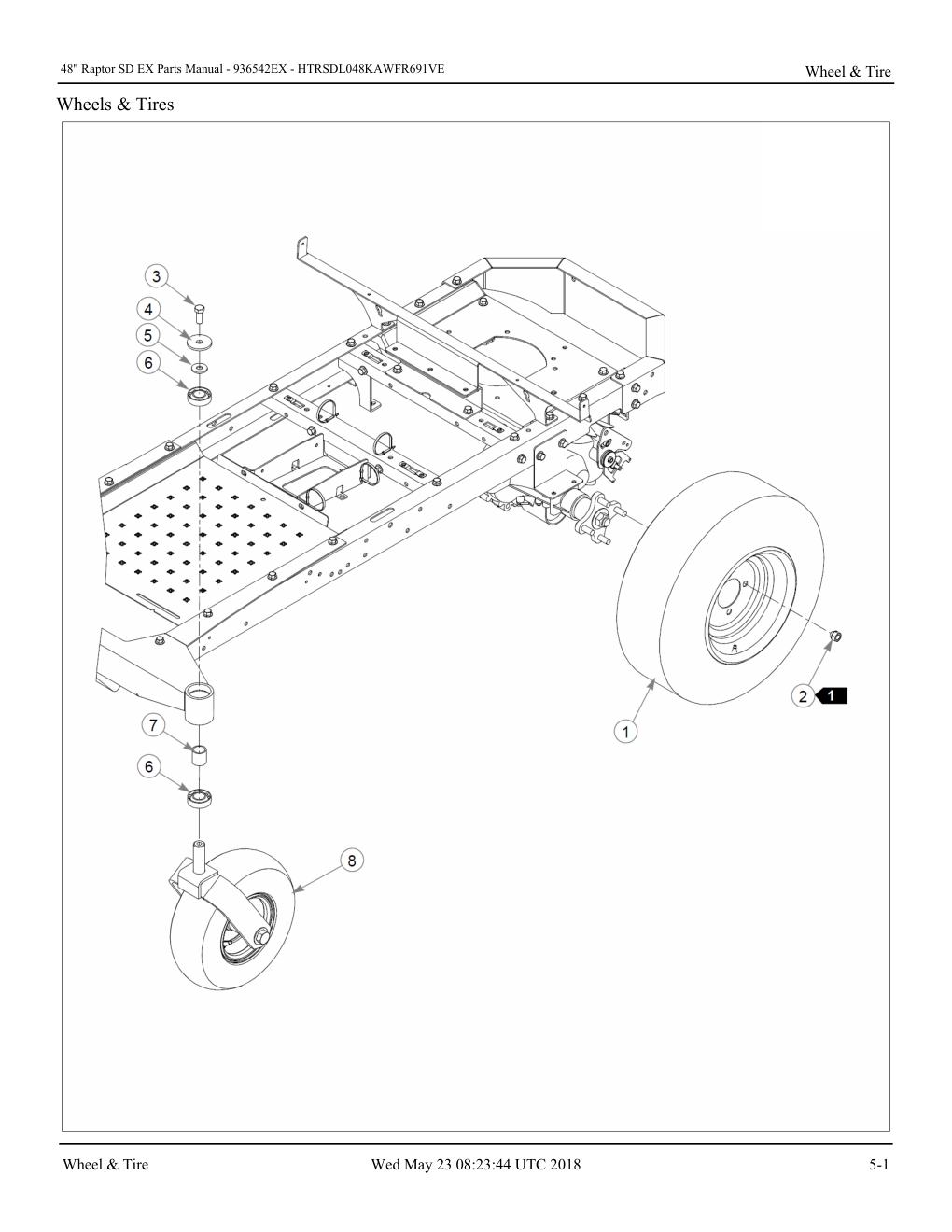 48" Raptor SD EX Parts Manual - - 936542EX - Wheel & Tire diagram