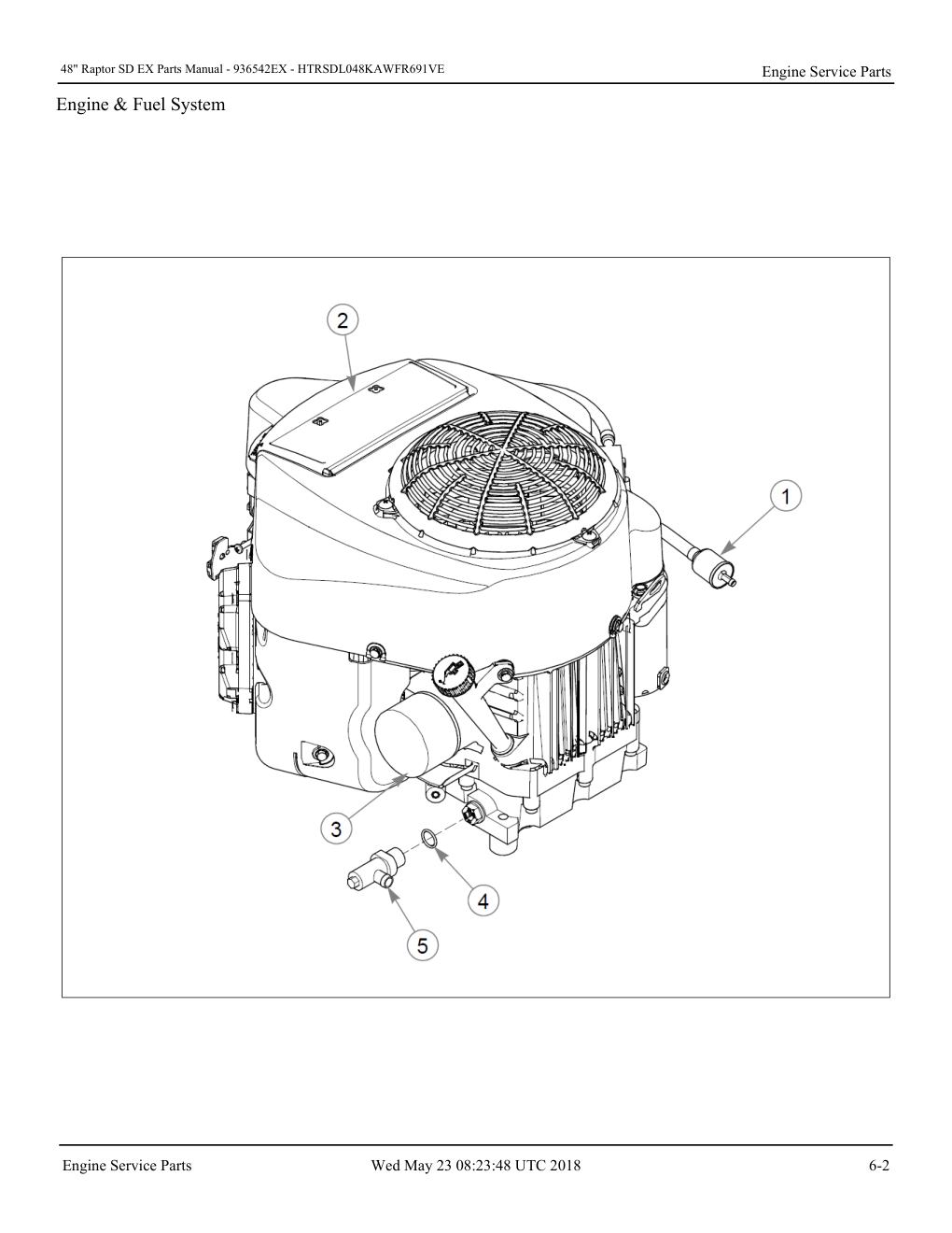 48" Raptor SD EX Parts Manual - - 936542EX - Engine Service Parts diagram