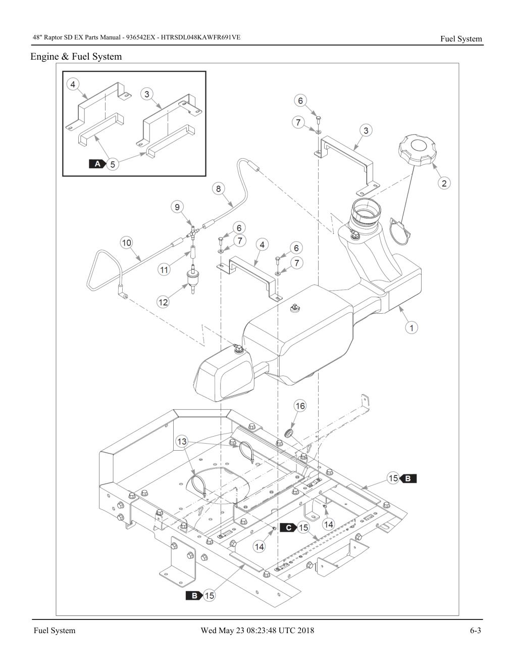 48" Raptor SD EX Parts Manual - - 936542EX - Fuel System diagram