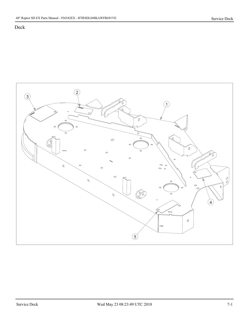 48" Raptor SD EX Parts Manual - - 936542EX - Service Deck diagram