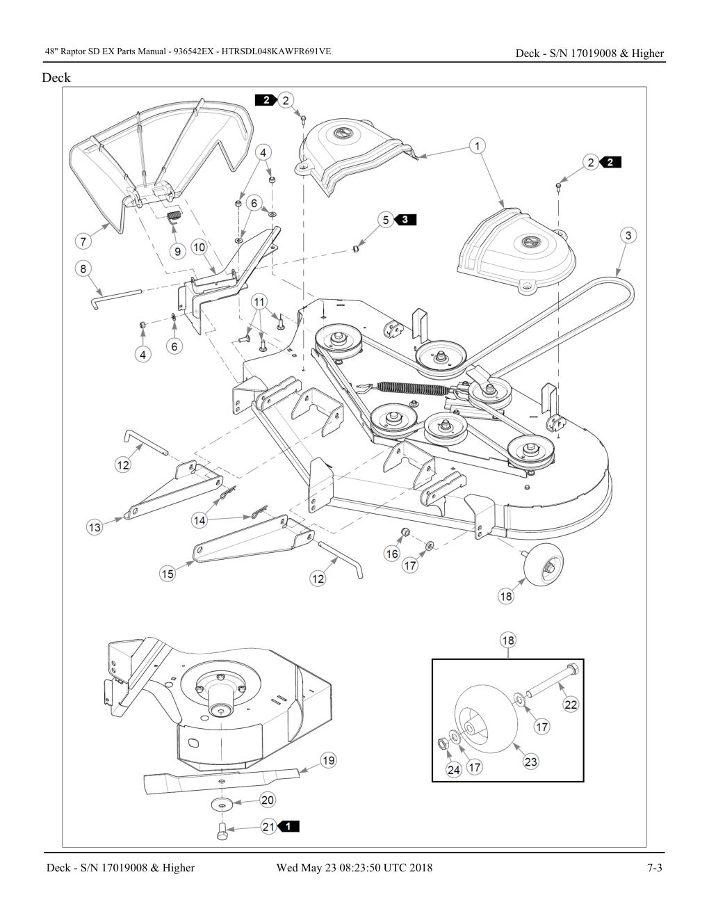 48" Raptor SD EX Parts Manual - - 936542EX - Deck - S/N 17019008 & Higher diagram