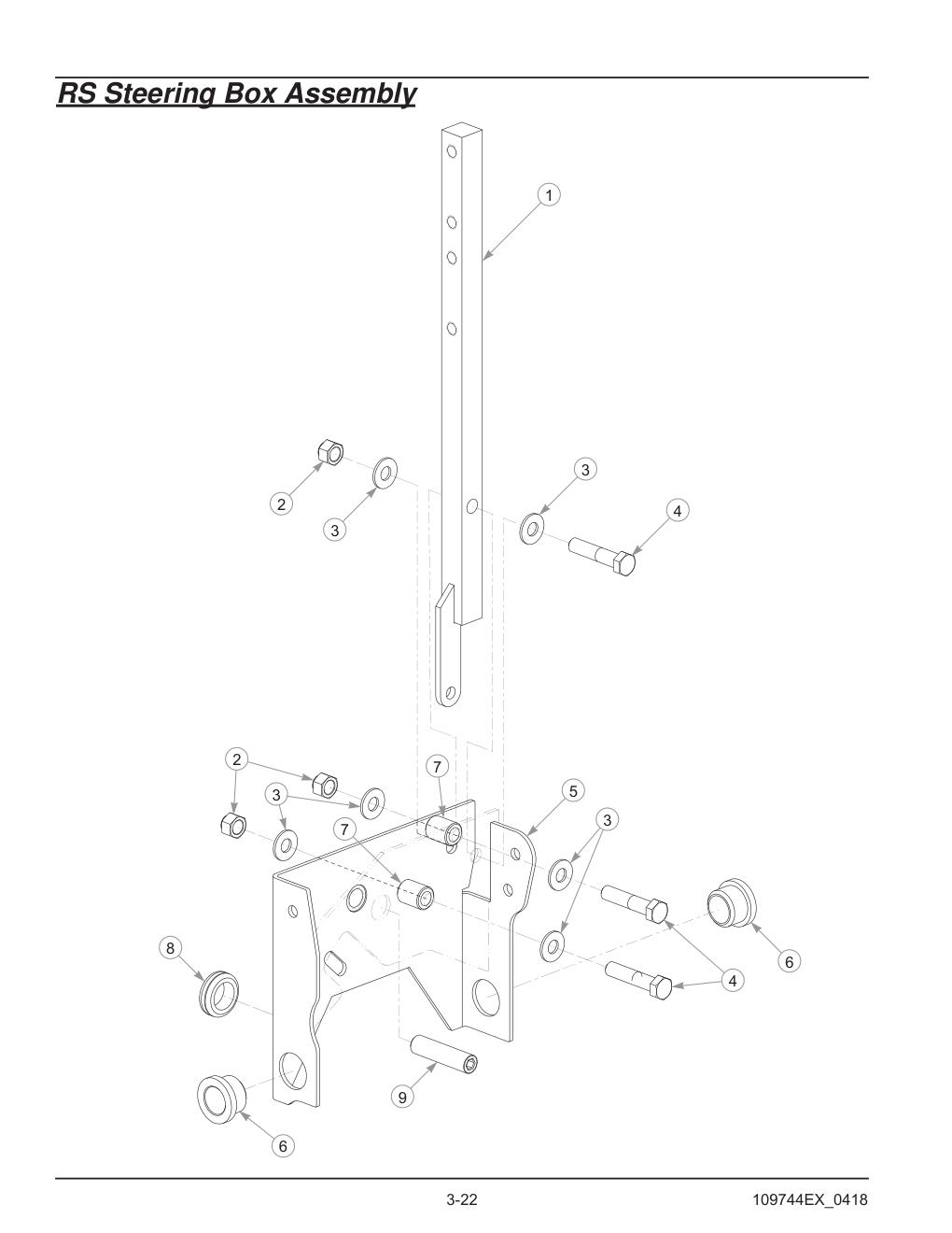Hustler® Diesel Z Parts Manual - 605696 - RS Steering Box Assembly diagram