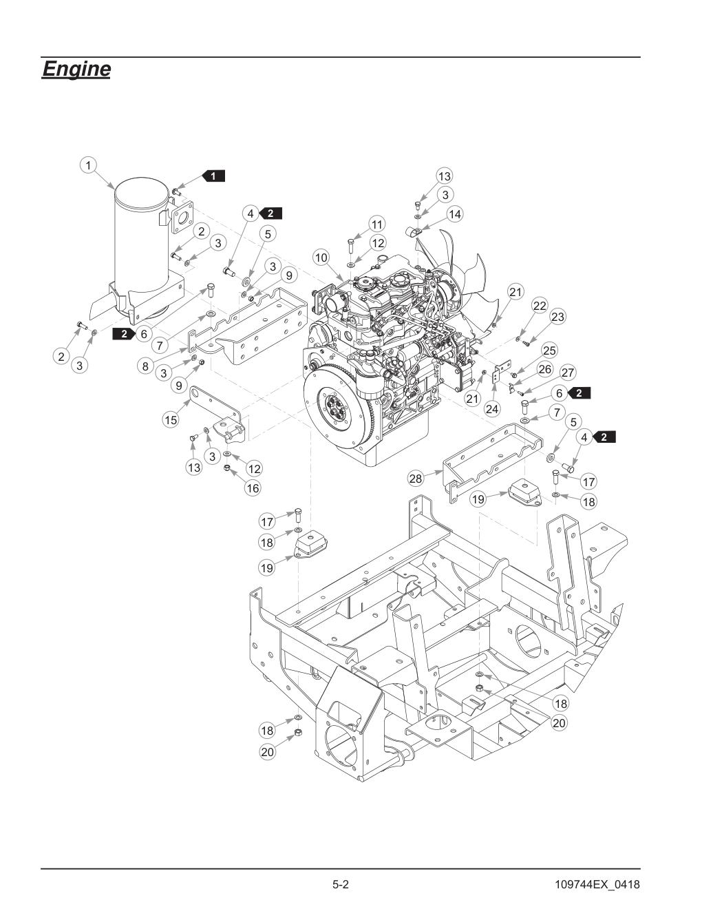 Hustler® Diesel Z Parts Manual - 605696 - Engine diagram