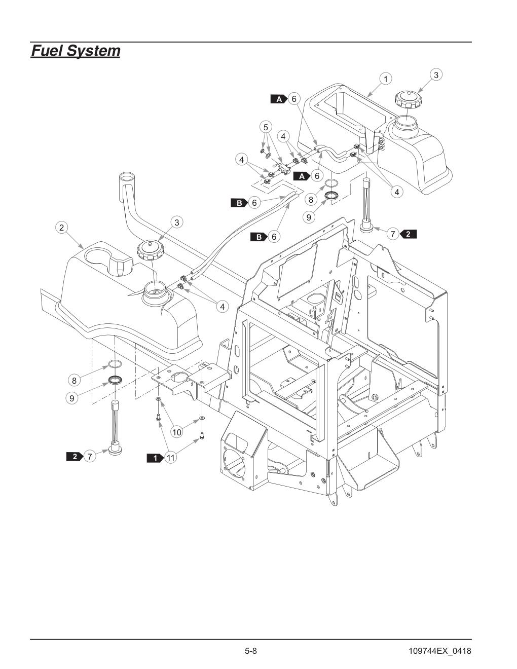 Hustler® Diesel Z Parts Manual - 605696 - Fuel System diagram