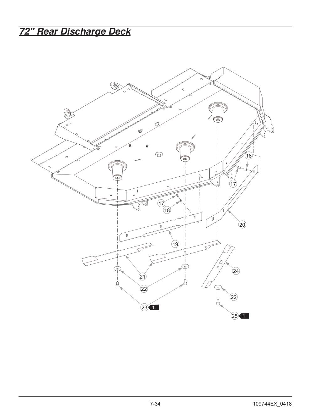 Hustler® Diesel Z Parts Manual - 605696 - 72" Rear Discharge Deck diagram