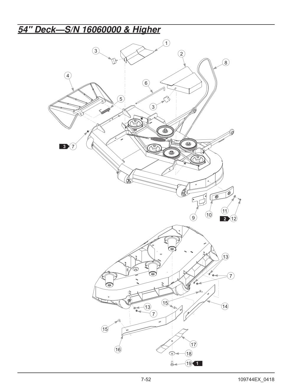 Hustler® Diesel Z Parts Manual - 605696 - 54" Deck-S/N 16060000 & Higher diagram