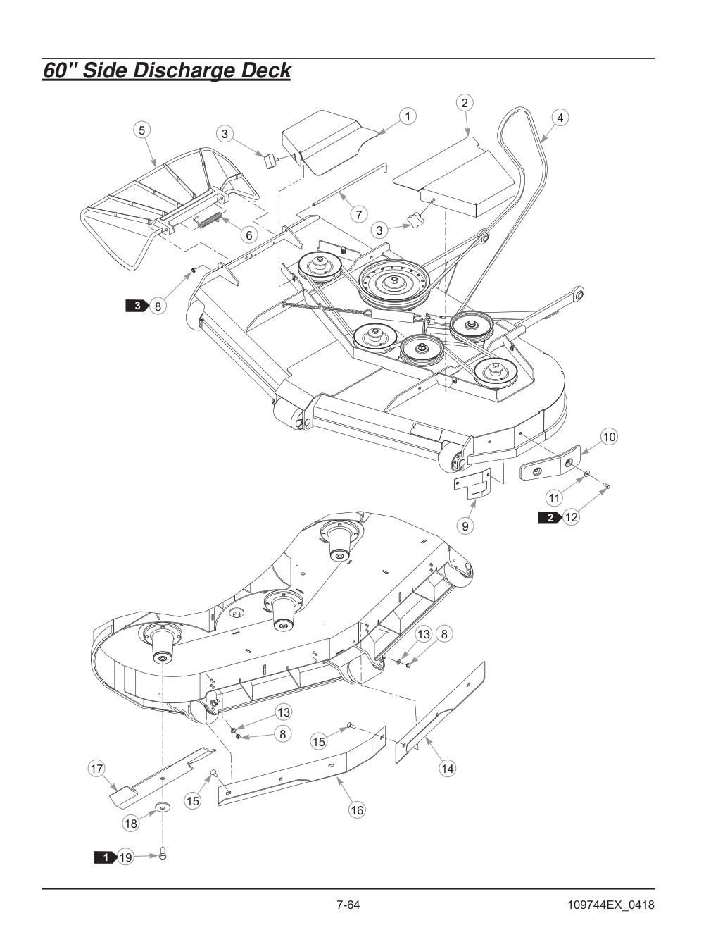Hustler® Diesel Z Parts Manual - 605696 - 60" Side Discharge Deck diagram